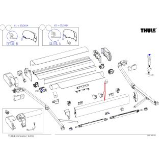 Thule Lead Rail 9200 6.00 Geanodiseerd