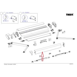 Thule lead rail 6200 4,5m white