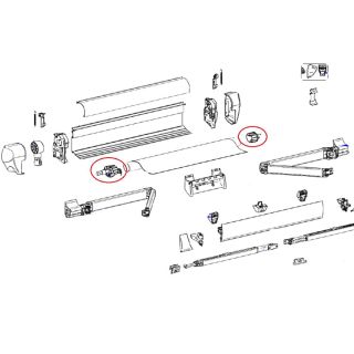 Thule Eindkap Roller Tube LH+RH 5003 D52